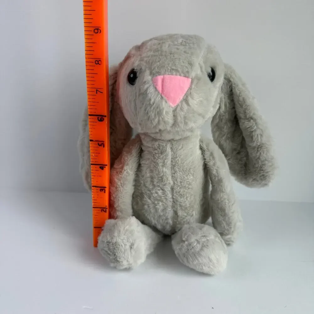 Gray Bunny Plush Rabbit Stuffed Animal 9” Soft Floppy Ears Easter Baby Gift